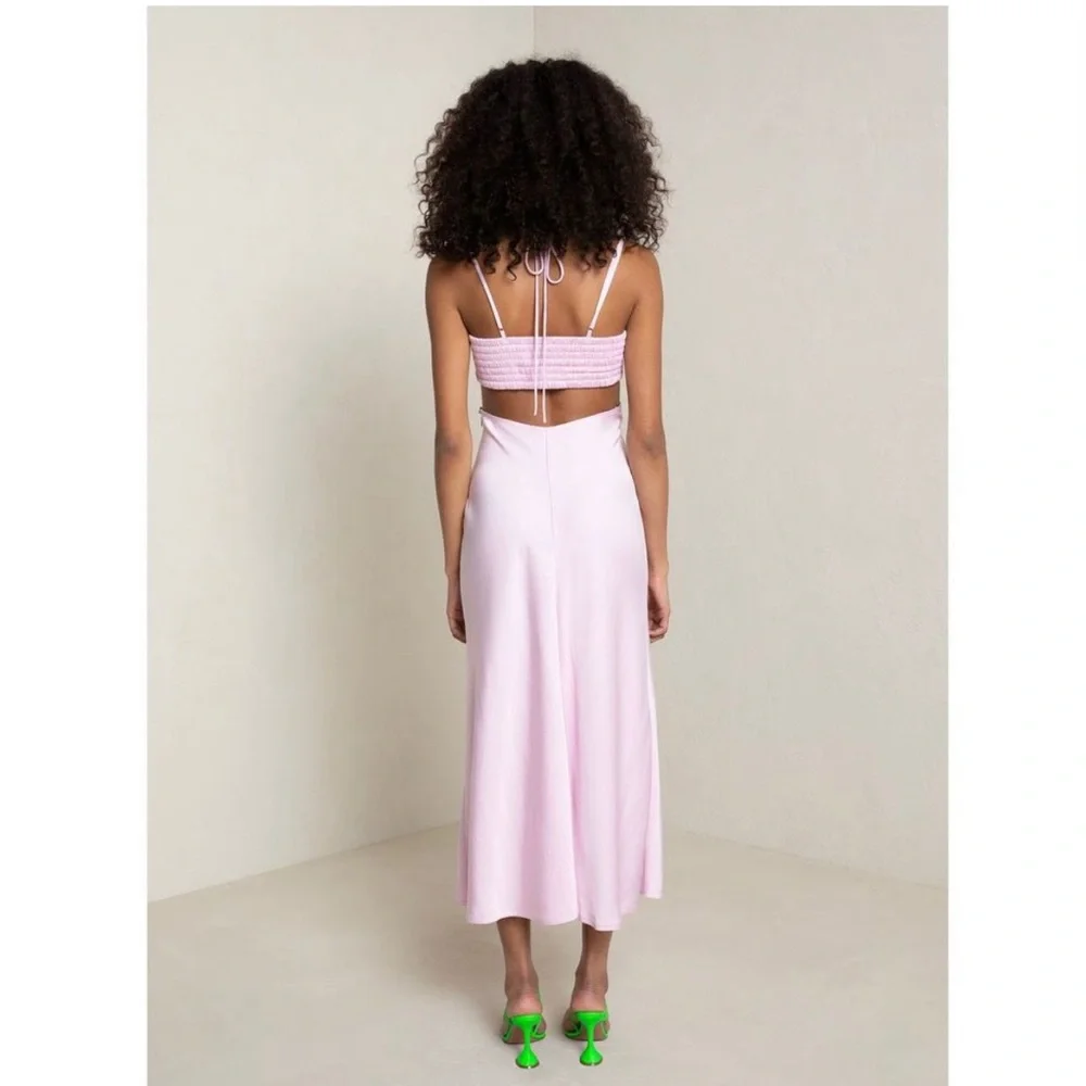 NWT ALC $495 Sienna Strappy Satin Slip Dress New!_3